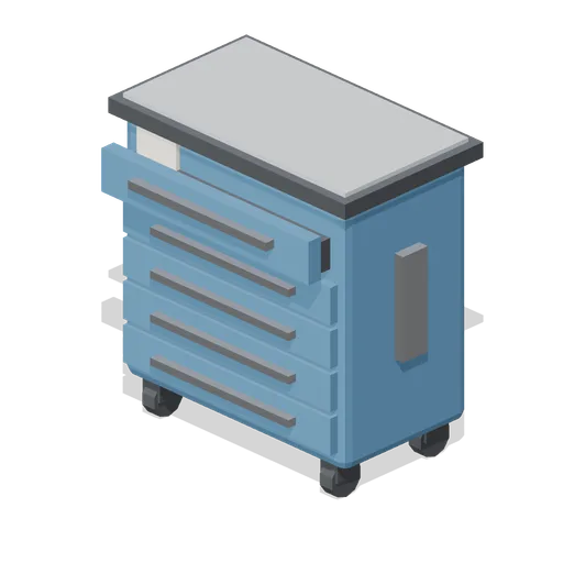 Mobile tool cabinet with drawers (Machine Shop and Factory Hall)