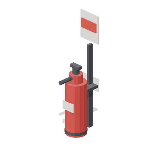 Fire extinguisher on a bracket (Machine Shop and Factory Hall)