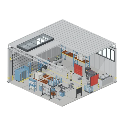 Welding bay and stores corner (Machine Shop and Factory Hall)