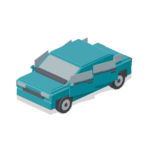 Finished Compact Hatchback Teal (Car Factory Production Line)