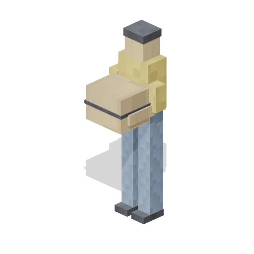 Worker Carrying A Box (Pixel Modern Office)