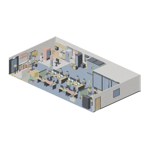 Open Plan Office Floor (Pixel Modern Office)