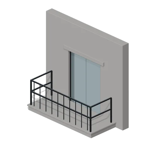 Balcony Wall Bay 4 m (Battle Royale Town and Airfield)