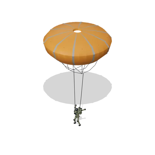 Operator Dropping Under Canopy (Battle Royale Town and Airfield)