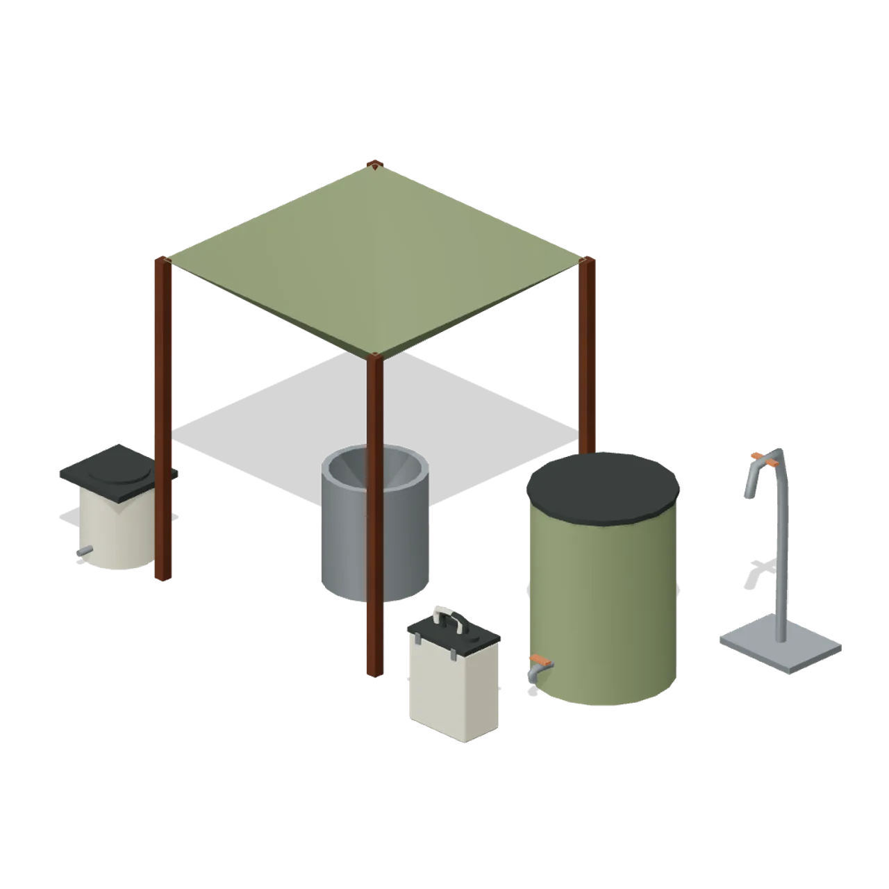 Water Collection and Purification assembled scene