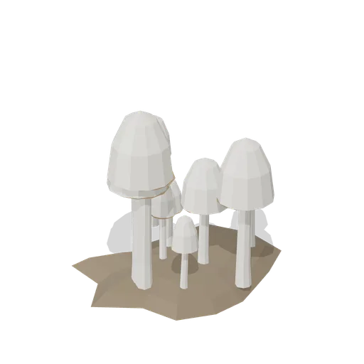 Ink Cap Cluster (Dense Temperate Forest Flora)