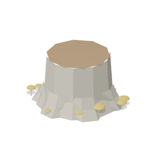 Honey Fungus On A Stump (Dense Temperate Forest Flora)