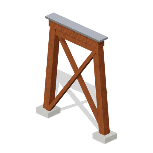 Wooden Coaster Trestle Short (Theme Park Rides and Coasters)