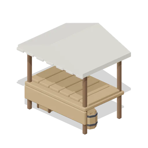 Market Stall Cream (Medieval MMO Starter Realm)