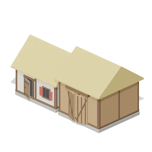 Farmhouse And Barn (Medieval MMO Starter Realm)