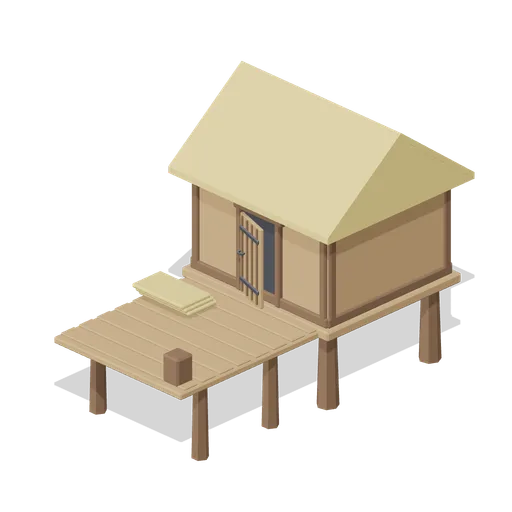 Fishing Hut On Stilts (Medieval MMO Starter Realm)