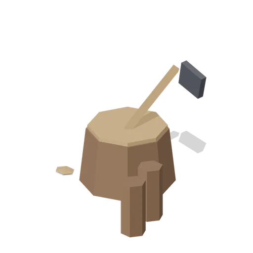 Stump With Axe (Medieval MMO Starter Realm)