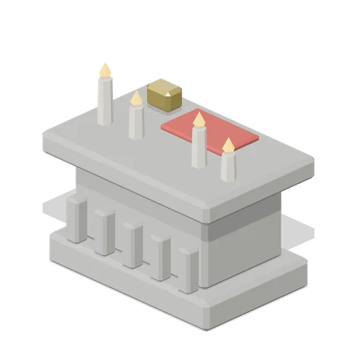 Altar With Candles (Medieval MMO Starter Realm)