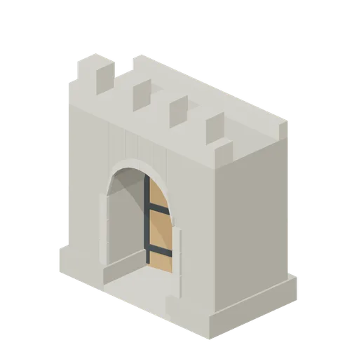Iron Bound Gate Bay 4 m (Medieval Siege and Castle Defence)