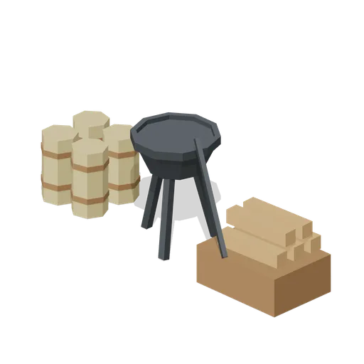 Parapet Brazier and Fuel (Medieval Siege and Castle Defence)