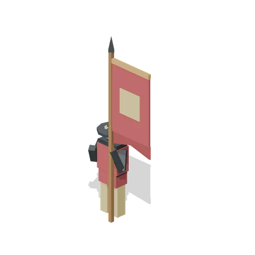 Banner Bearer Crimson (Medieval Siege and Castle Defence)