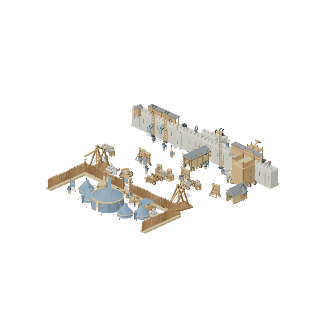 Medieval Siege and Castle Defence assembled scene