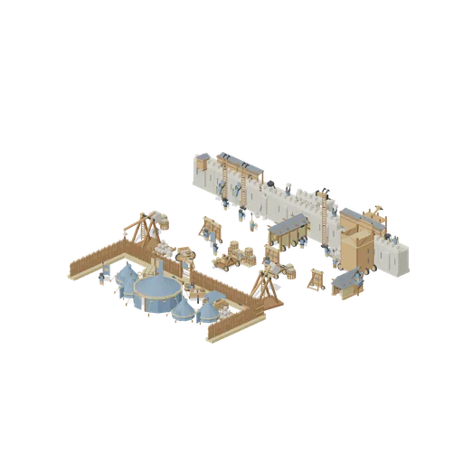 Castle Wall Under Assault (Medieval Siege and Castle Defence)