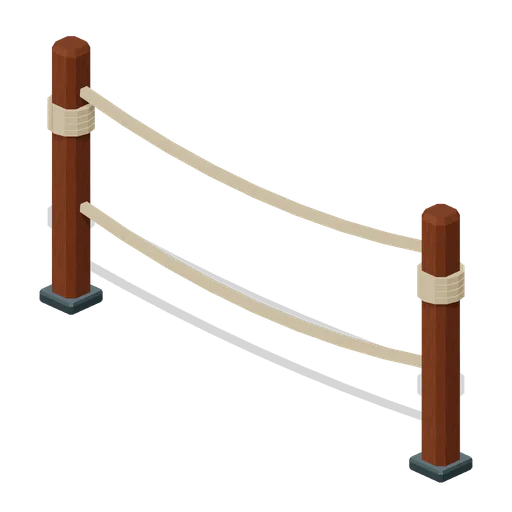 Lashed rope guard rail (Ocean Raft Settlement)