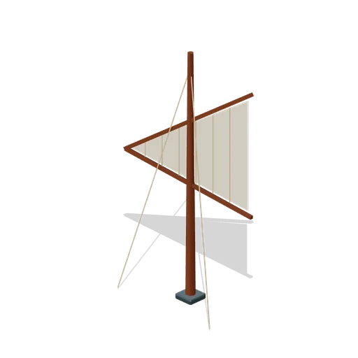 Lateen sail and stayed mast (Ocean Raft Settlement)