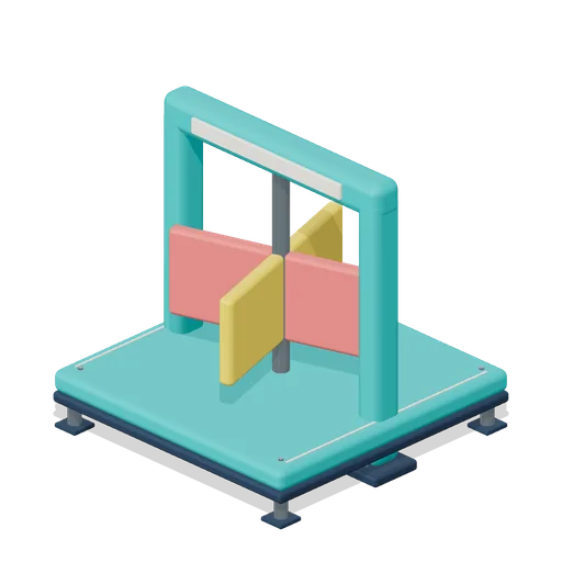 Rotating four-paddle gate (Party Obstacle Course)