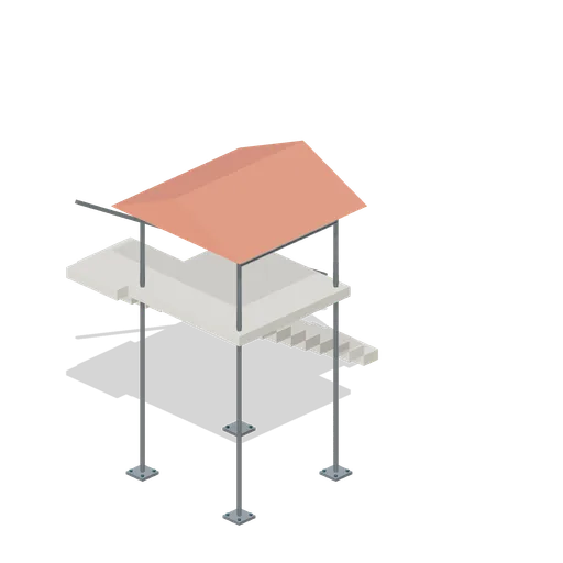 Roofed slide access stair tower (Waterpark and Pool Operations)