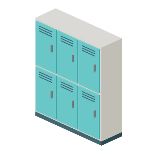 Six-door locker bank (Waterpark and Pool Operations)