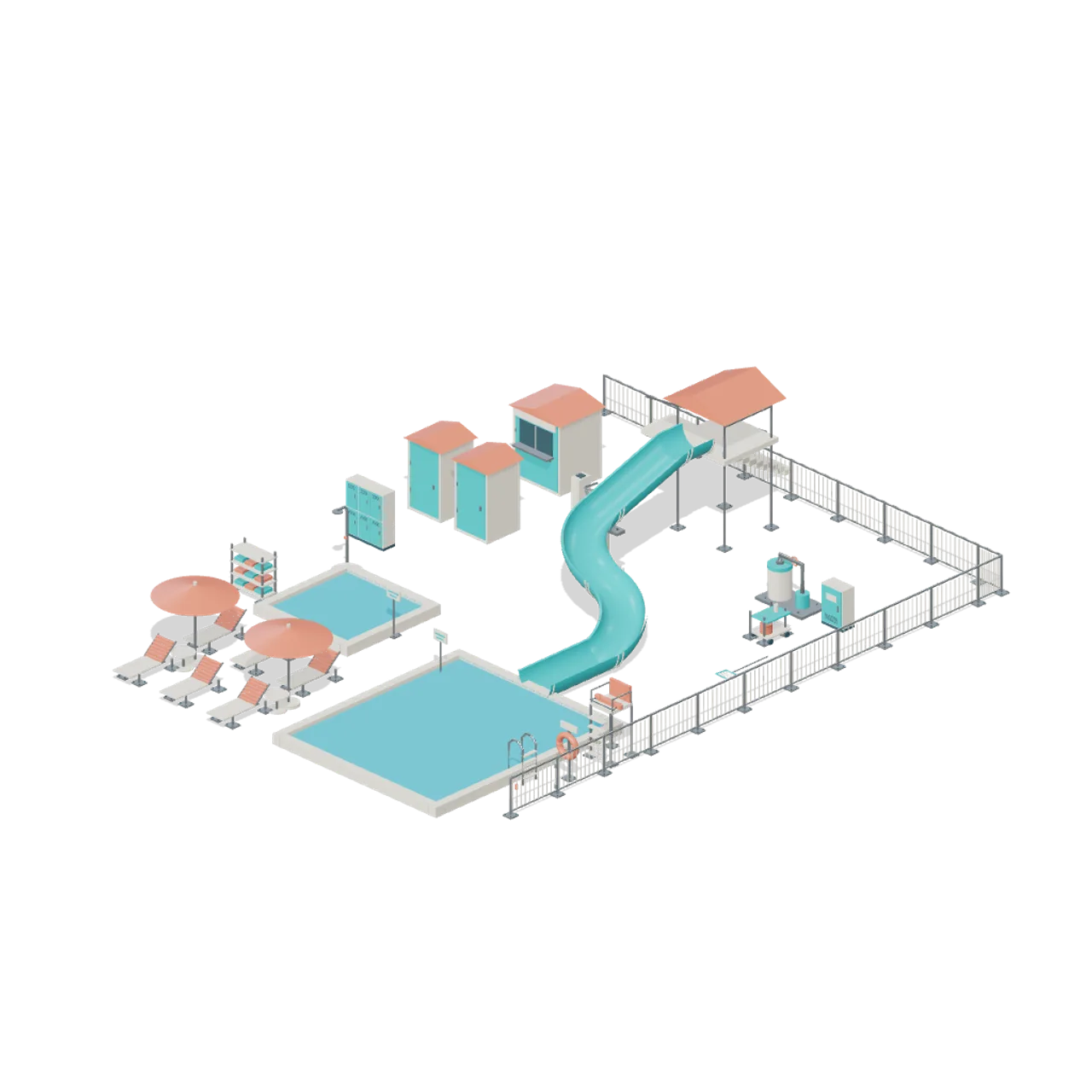 Waterpark and Pool Operations assembled scene