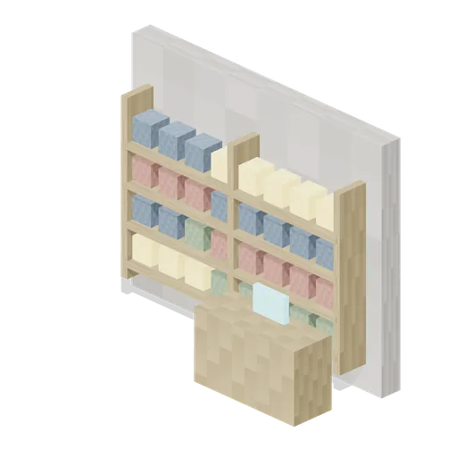 Shop Interior Back Wall Bay (Pixel Modern City Street)