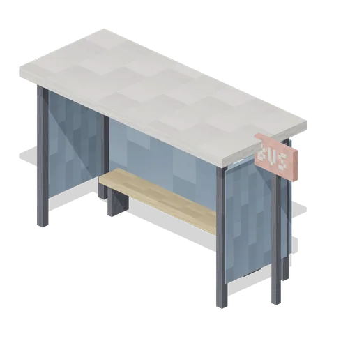 Bus Stop Shelter (Pixel Modern City Street)