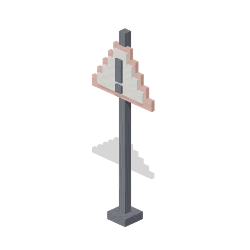 Road Sign Post Warning (Pixel Modern City Street)