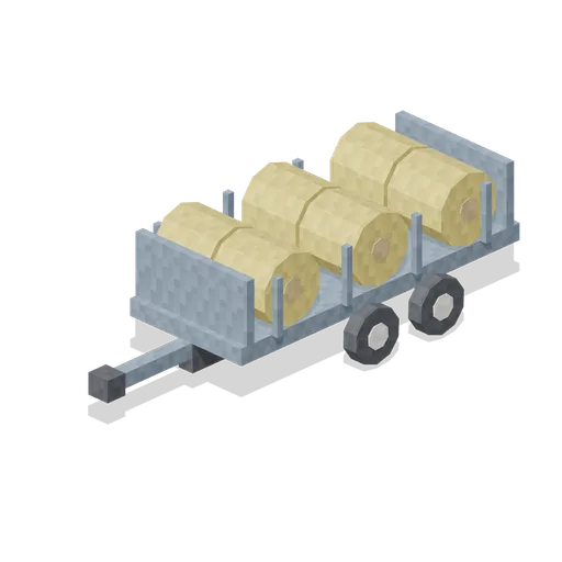 Loaded Bale Trailer (Pixel Modern Farm)
