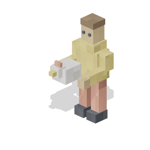 Child With Chicken (Pixel Modern Farm)