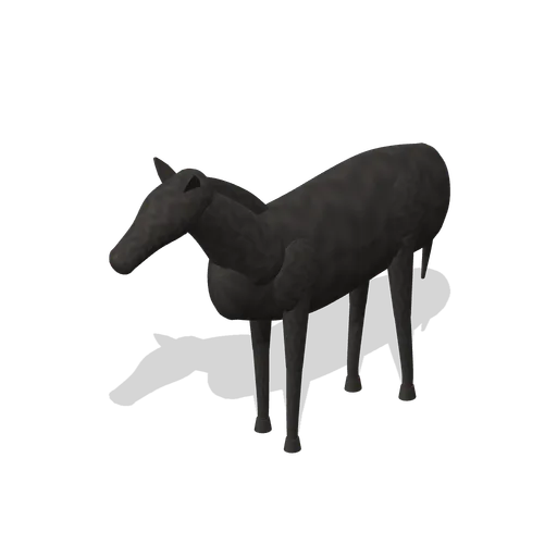 Riding Horse Standing (Black) (Farm and Working Animals HD)