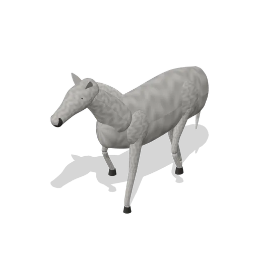 Riding Horse Trotting (Grey) (Farm and Working Animals HD)