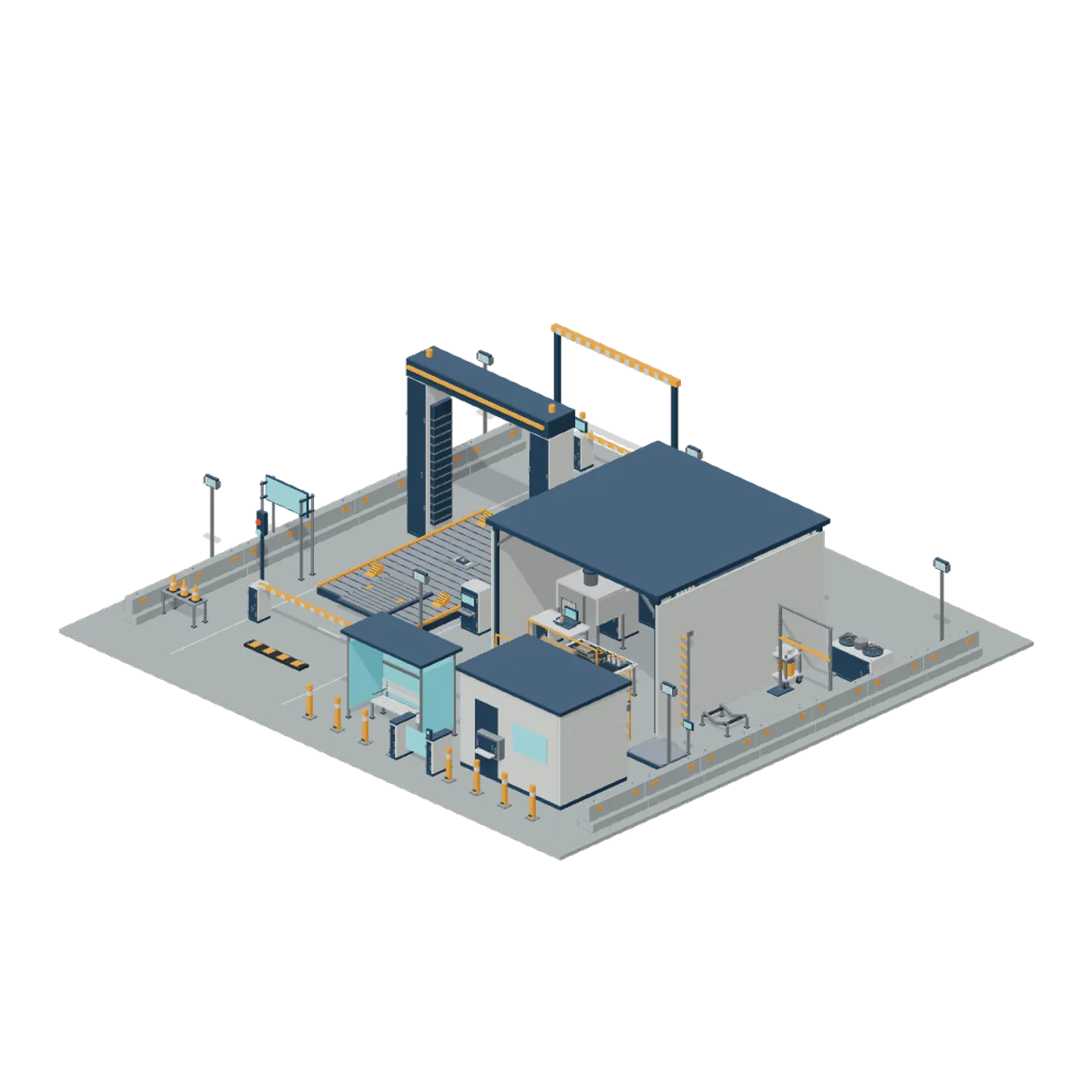 Container Inspection and Customs Yard assembled scene