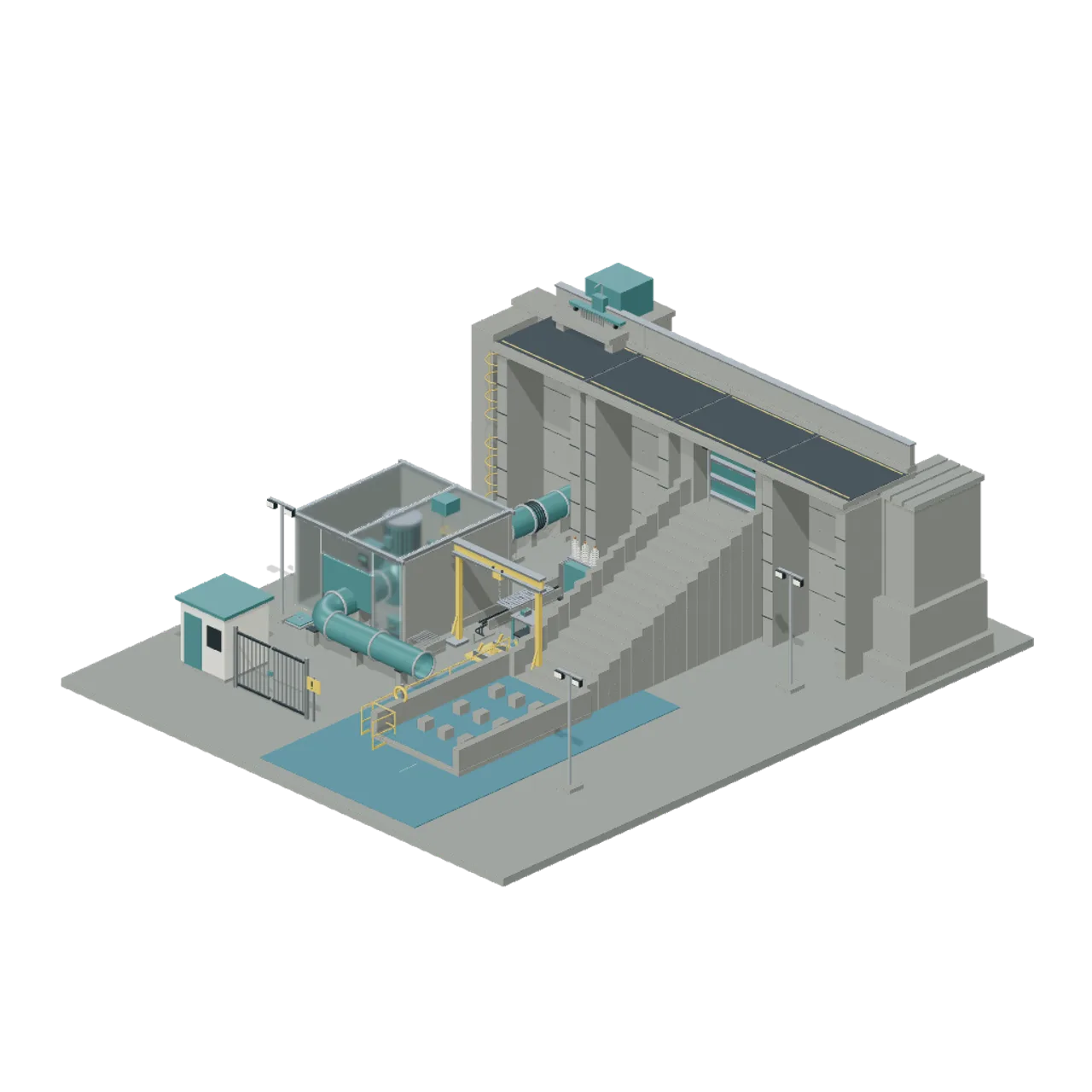 Hydroelectric Dam Infiltration assembled scene