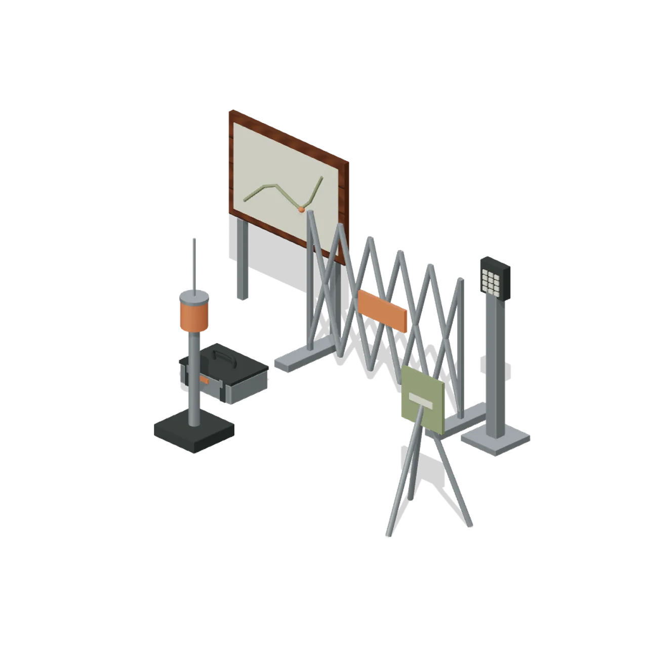 Extraction Routes and Objectives assembled scene