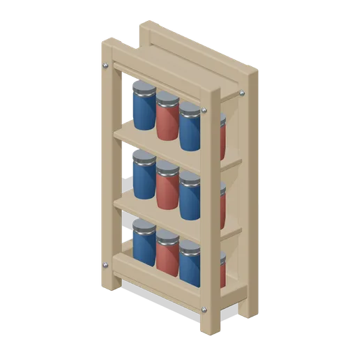 Pigment Jar Cabinet (Textile Weaving and Dye Workshop)
