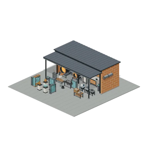 Sheltered Hot Shop and Gallery (Glassblowing Studio and Gallery)