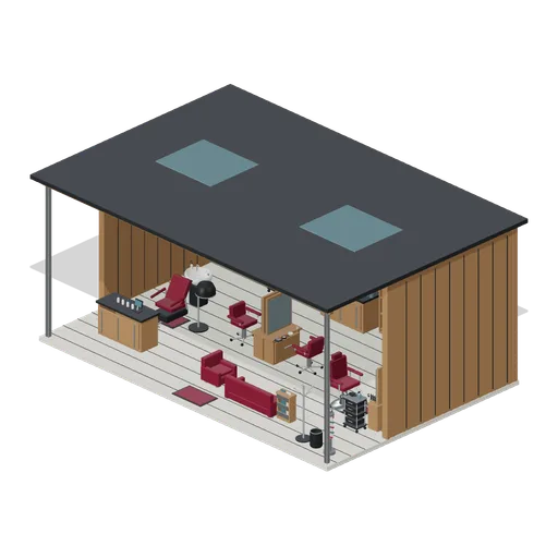 Oak and Burgundy Working Salon (Barbershop and Hair Salon)