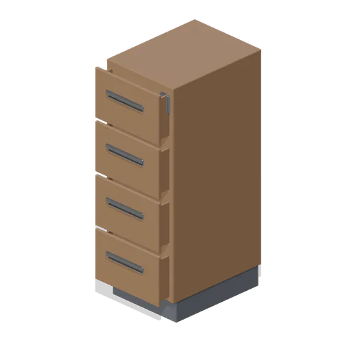 Filing cabinet, dark timber (Police Station and Detective Office)