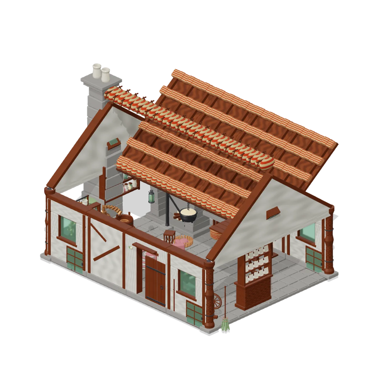 Witch Cottage and Apothecary assembled scene