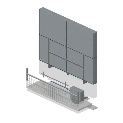 Upper Floor Wall Section with Balcony (Japanese School and City Street)