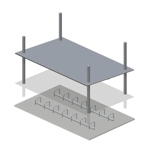 Bicycle Shelter with Racks (Japanese School and City Street)