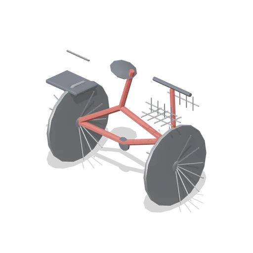 Commuter Bicycle, Red (Japanese School and City Street)