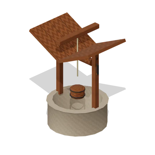 Town Well With Windlass (Wild West Frontier Town)