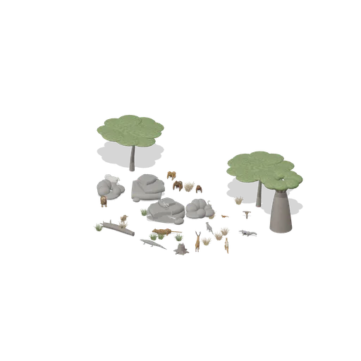 Rock ledge and forest edge (Realistic Wild Animals HD)