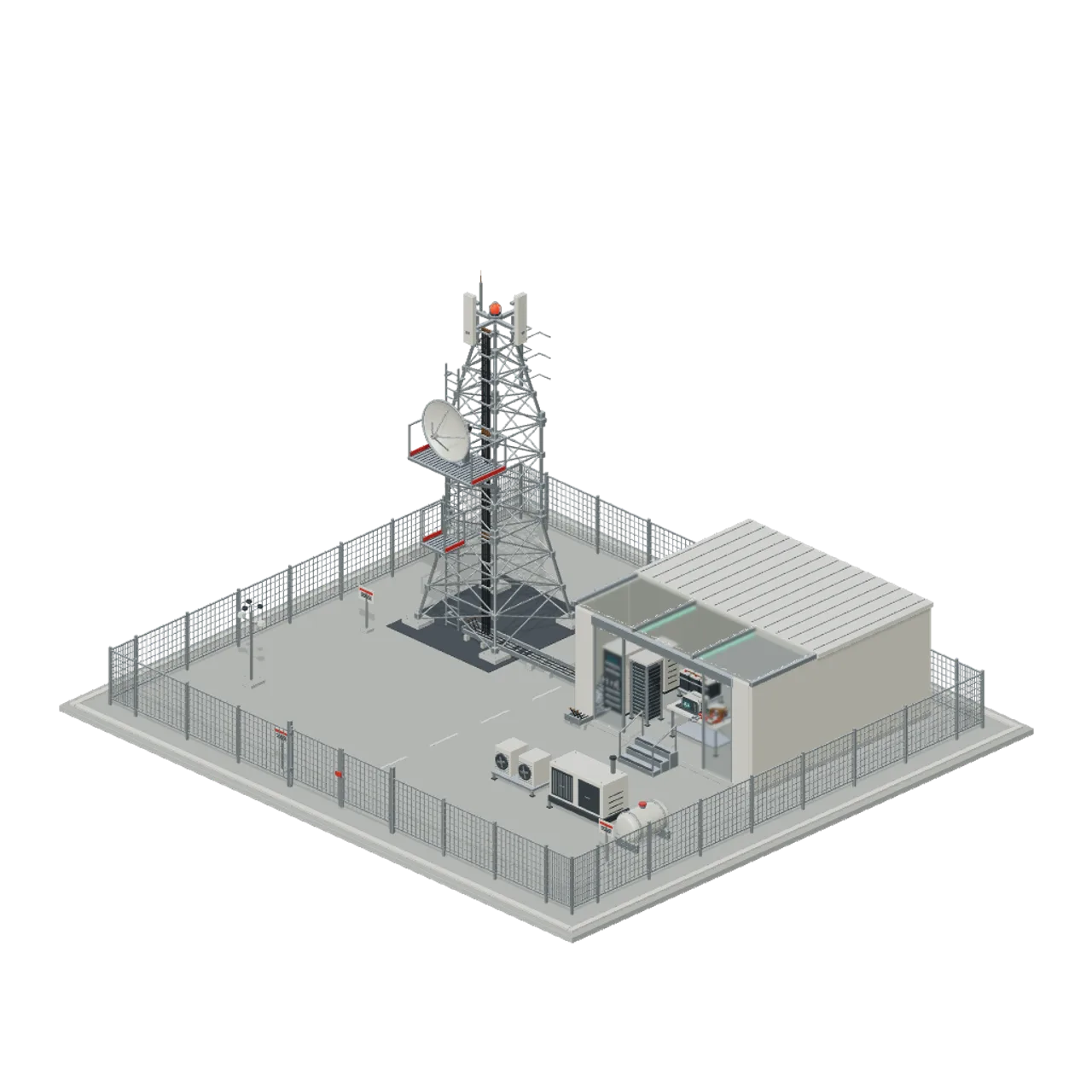 Broadcast Tower and Relay Station assembled scene