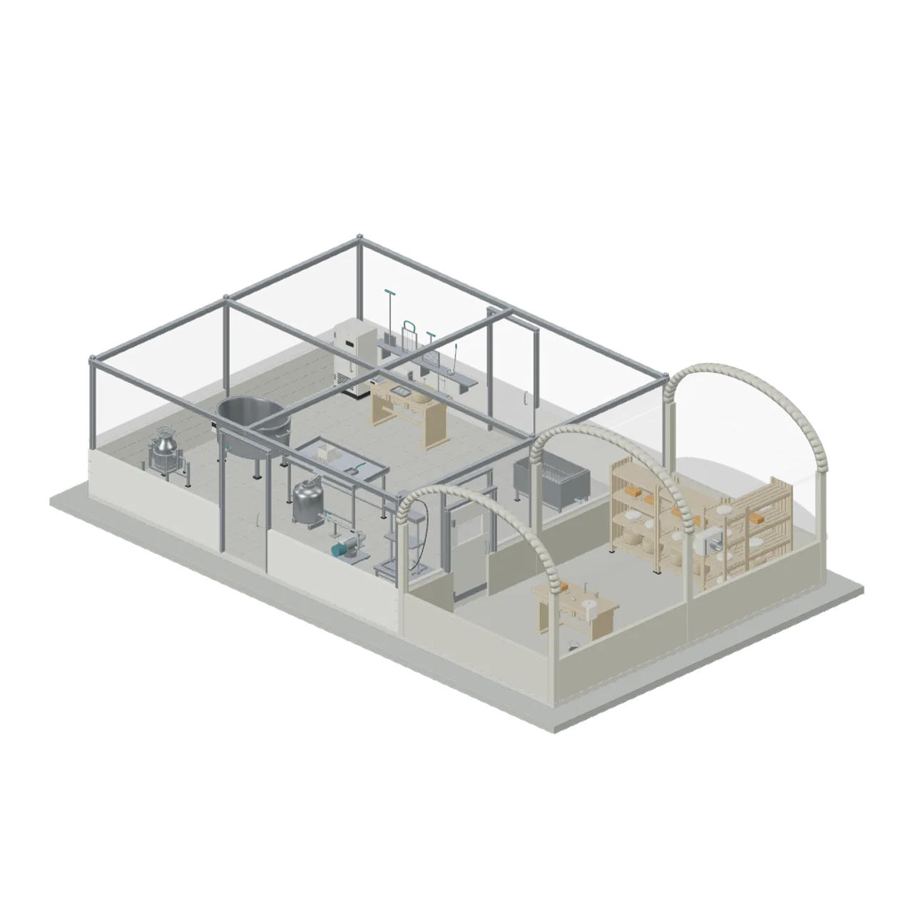 Cheesemaking and Dairy Cellar assembled scene